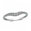 Zales 1/20 Ct. T.W. Diamond Vintage-Style Contour Band In 14K White Gold Rings