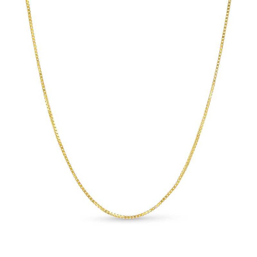 Zales 0.7Mm Box Chain Necklace In Solid 14K Gold - 16" Necklaces