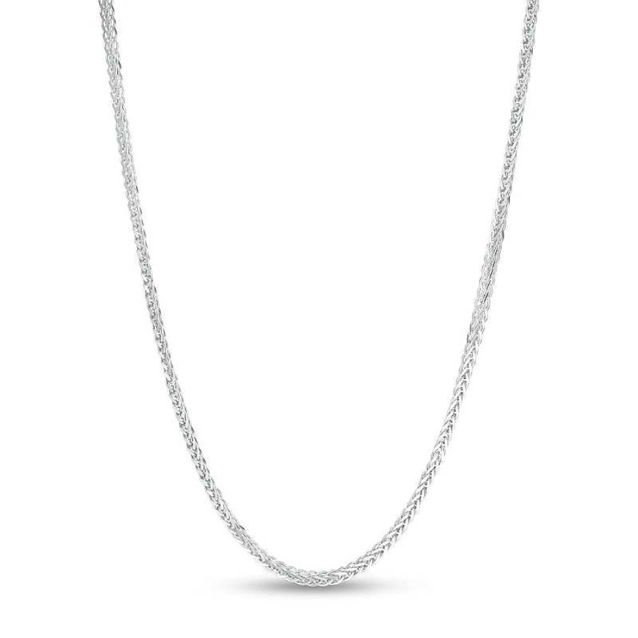 Zales 0.85Mm Wheat Chain Necklace In Solid 14K White Gold - 18" Necklaces