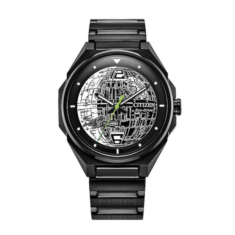 Citizen Men'S Citizen Eco-Drive® Star Wars Death Star 2 Black Ip Watch (Model: Bj6539-50W) Watches