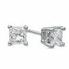 Zales 3/4 Ct. T.W. Princess-Cut Diamond Solitaire Stud Earrings In 14K White Gold (J/I3) Earrings