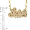 Zales Diamond Accent Hammered Script Name With Heart Ribbon Accent Plate Necklace In 14K Gold Over Silver (1 Line) Necklaces