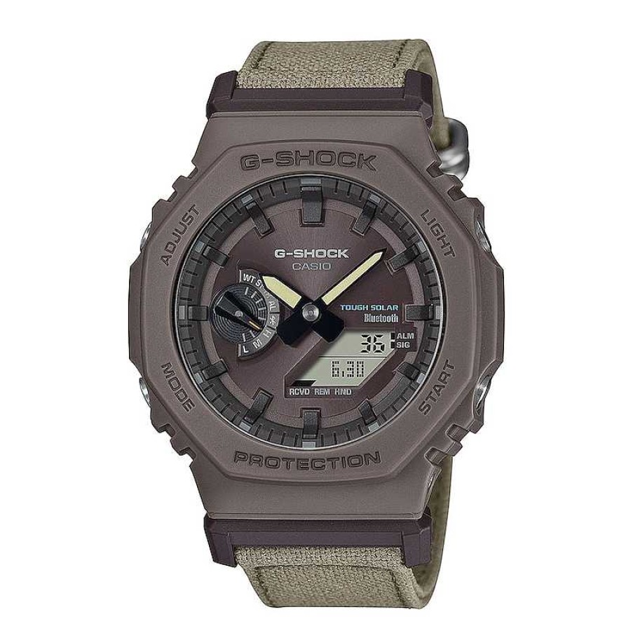 Casio Men'S Casio G-Shock Watch With Brown Fabric Strap (Model Gab2100Ct-5A) Watches