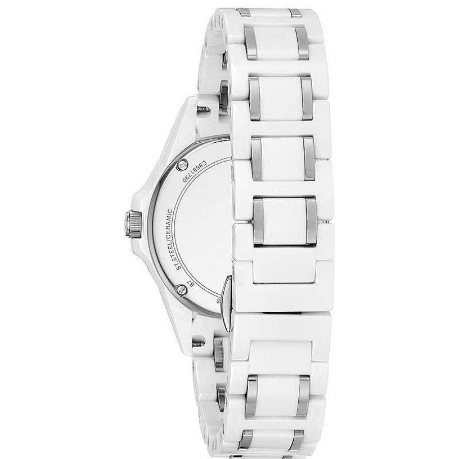 Bulova Ladies' Bulova Marine Star Diamond Accent Ceramic Watch With Mother-Of-Pearl Dial (Model: 98P172) Watches