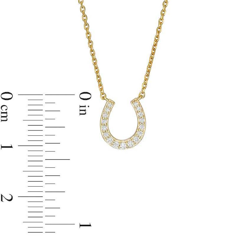 Zales 1/10 Ct. T.W. Diamond Horseshoe Necklace In 10K Gold Necklaces