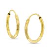 Zales Diamond-Cut 17.0Mm Endless Hoop Earrings In Hollow 14K Gold Earrings