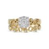 Zales 1/3 Ct. T.W. Diamond Frame Vintage-Style Vine Bridal Set In 10K Gold Rings