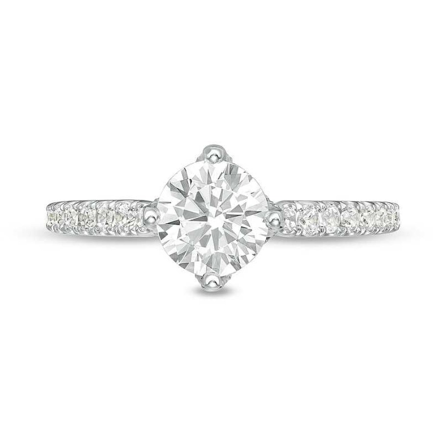 Zales Vera Wang Love Collection 1-1/3 Ct. T.W. Certified Diamond Engagement Ring In 14K White Gold (I/Si2) Rings