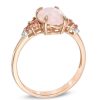 Zales Lab-Created Pink Opal, Pink Tourmaline And Lab-Created White Sapphire Ring In Sterling Silver With 14K Rose Gold Plate Rings