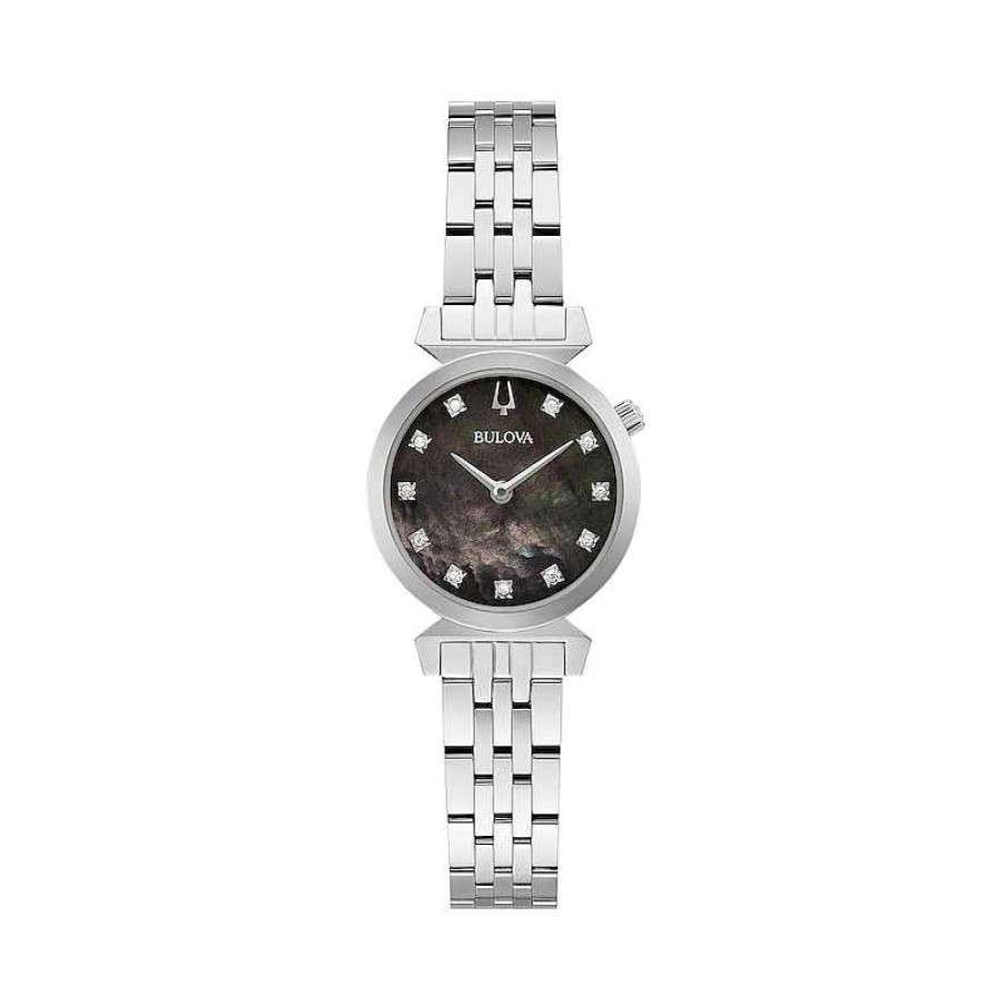 Bulova Ladies' Bulova Regatta Diamond Accent Watch With Black Mother-Of-Pearl Dial (Model: 96P221) Watches