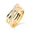 Zales Pdpaola At Zales Cubic Zirconia Multi-Row Crossover Ring In Sterling Silver With 18K Gold Plate Rings