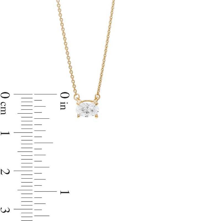 Zales 1/3 Ct. Certified Oval Lab-Created Diamond Solitaire Necklace In 14K Gold (F/Si2) Necklaces