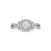 Zales 1 Ct. T.W. Diamond Cushion Frame Split Shank Past Present Future® Engagement Ring In 14K White Gold (I/I2) Rings