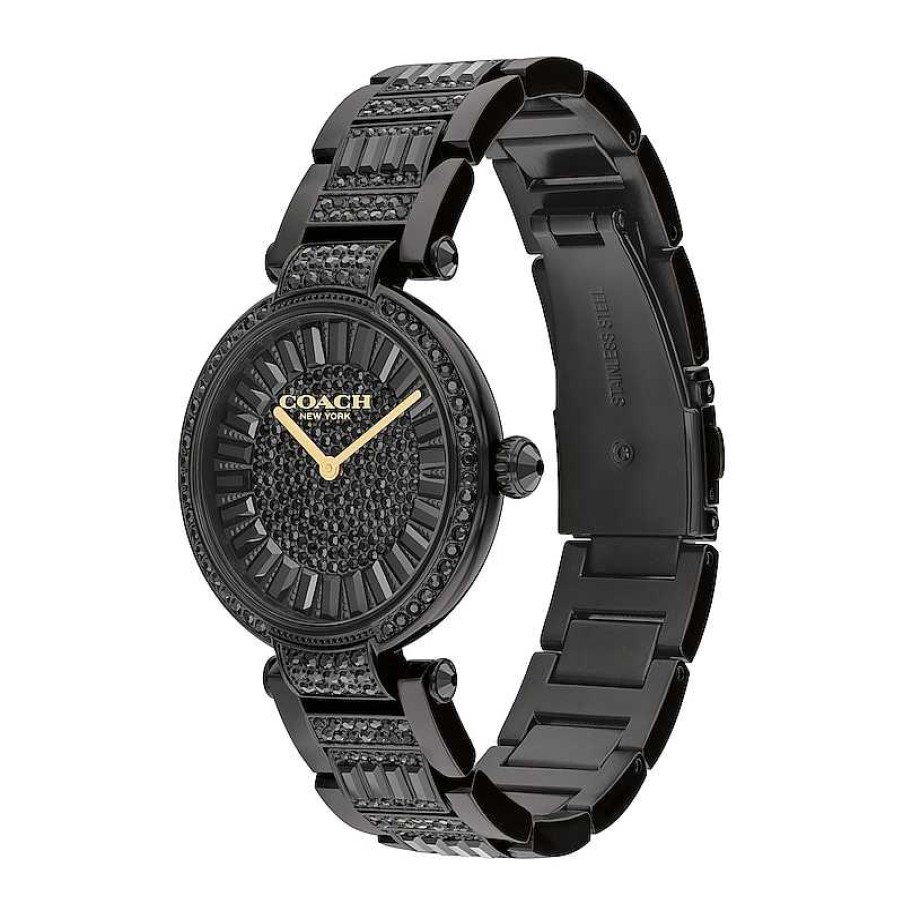 Coach Ladies' Coach Cary Crystal Accent Black Ip Watch With Black Dial (Model: 14504269) Watches