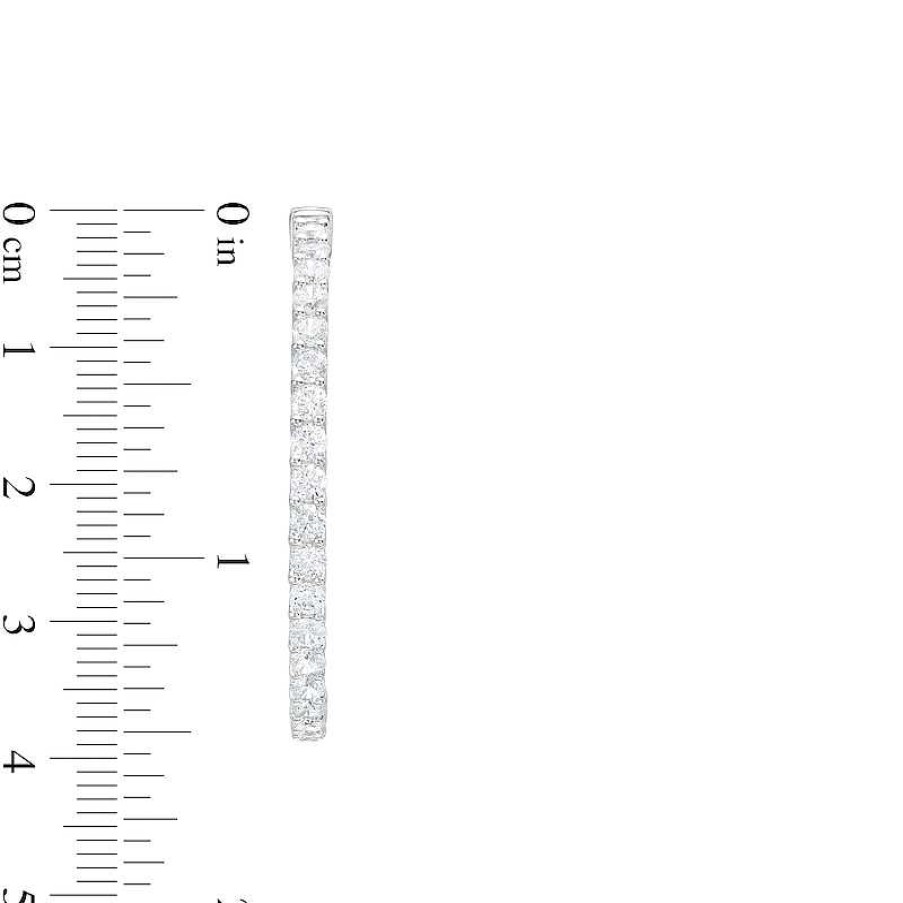 Zales 6 Ct. T.W. Certified Lab-Created Diamond Inside-Out Hoop Earrings In 14K White Gold (F/Si2) Earrings