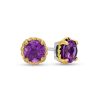 Zales 6.0Mm Amethyst Solitaire Rope-Textured Frame Stud Earrings In Sterling Silver And 10K Gold Earrings