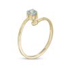 Zales 4.0Mm Aquamarine And Polished Heart Open Wrap Ring In 10K Gold Rings