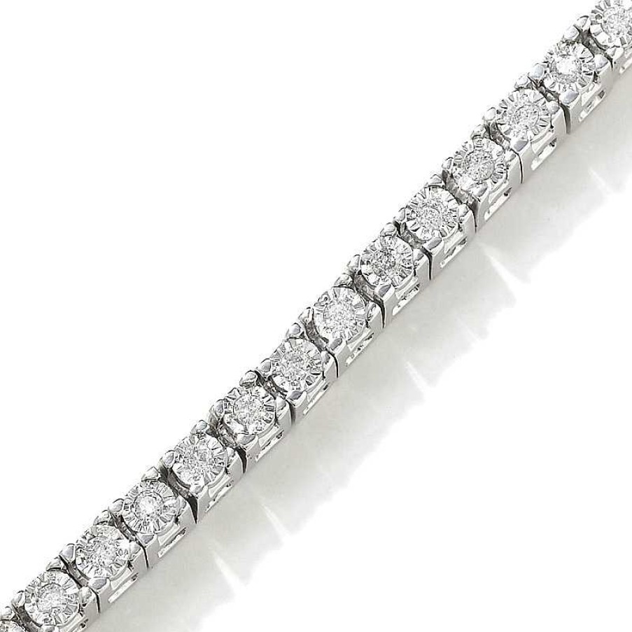 Zales 3/4 Ct. T.W. Diamond Tennis Bracelet In Sterling Silver Bracelets