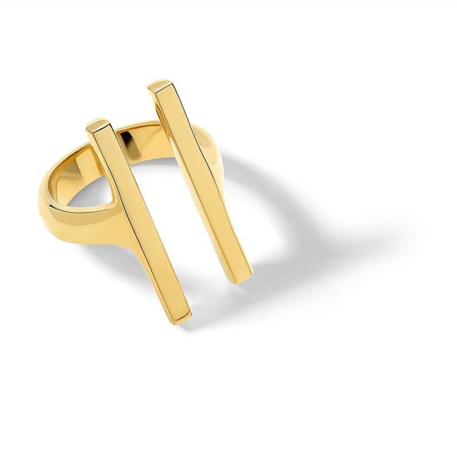 Zales Zales X Soko Double Bar Ring In Brass With 24K Gold Plate Rings