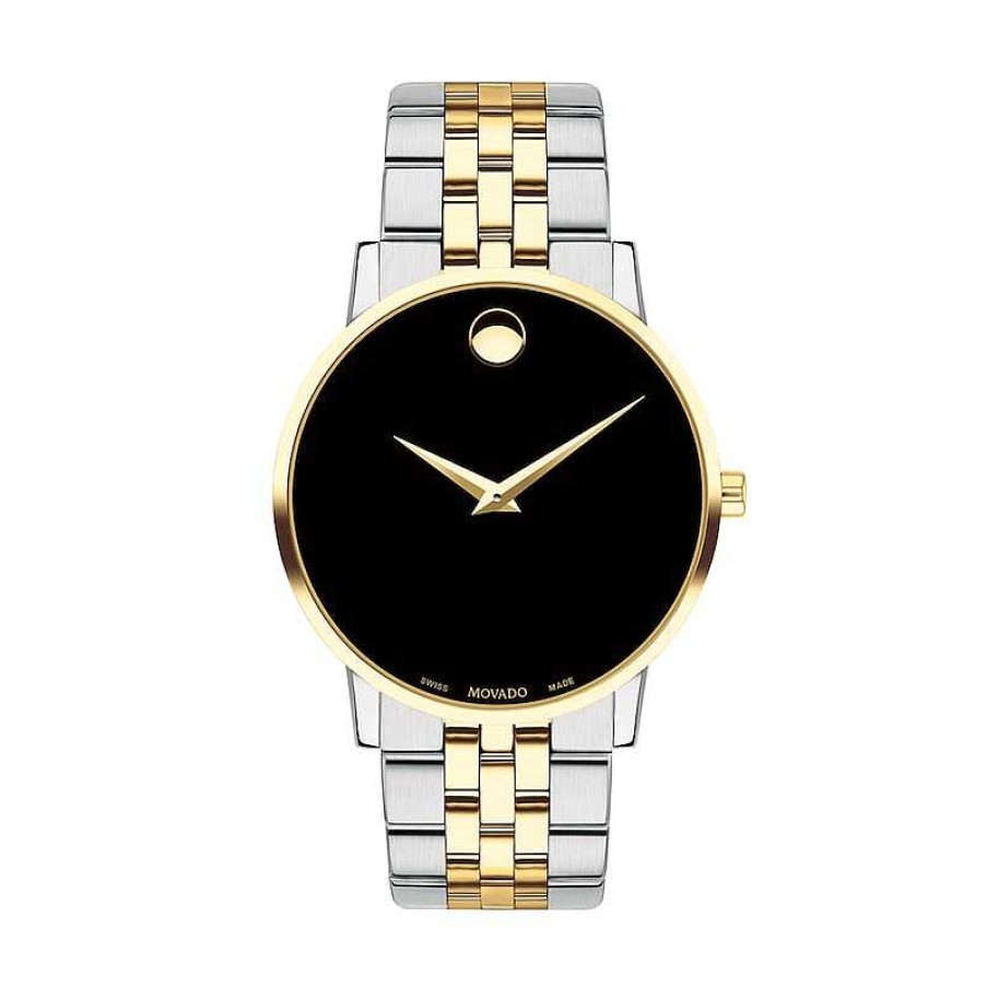 Movado Men'S Movado Museum® Classic Two-Tone Pvd Watch With Black Dial (Model: 0607200) Watches