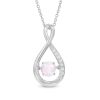 Zales 4.5Mm Lab-Created Opal And White Sapphire Infinity Pendant In Sterling Silver Necklaces