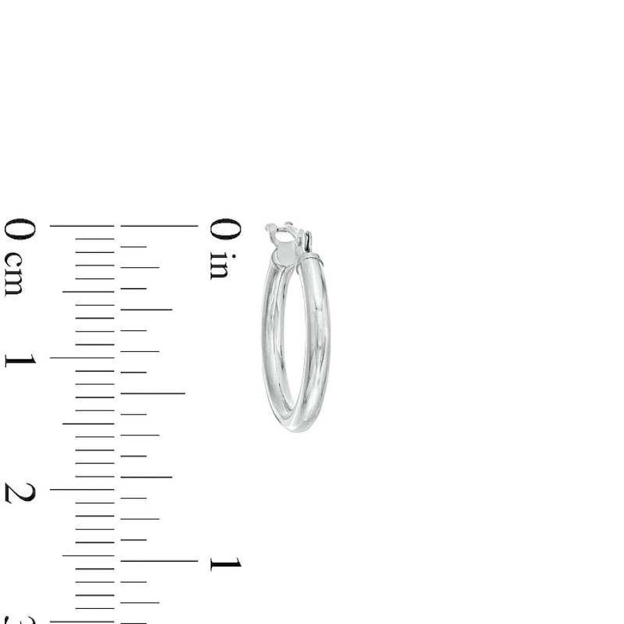 Zales 16.0Mm Tube Hoop Earrings In 14K White Gold Earrings