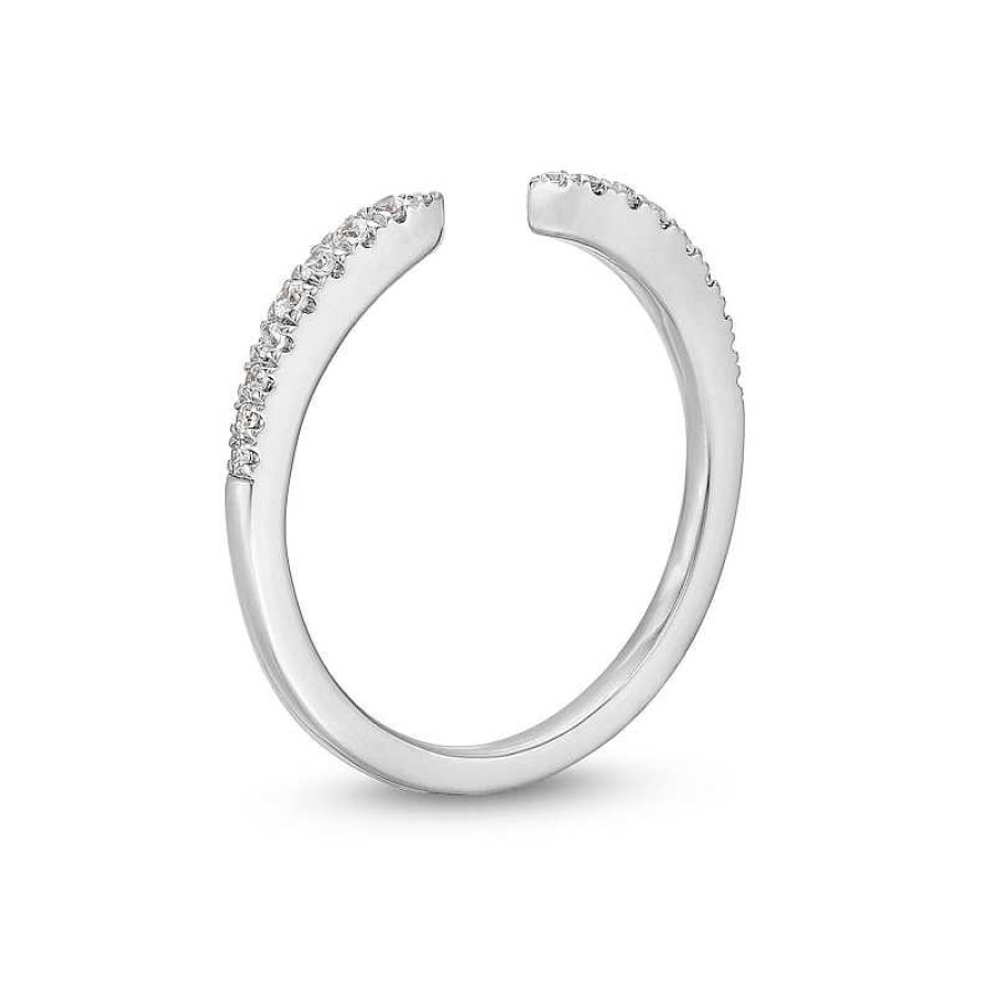 Zales 1/6 Ct. T.W. Diamond Tapered Open Shank Band In 10K White Gold Rings