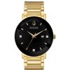 Bulova Men'S Bulova Modern Diamond Accent Gold-Tone Watch With Black Dial (Model: 97D116) Watches