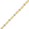 Zales 1/10 Ct. T.W. Diamond Marquise Link Alternating Line Bracelet In Sterling Silver With 10K Gold Plate Bracelets