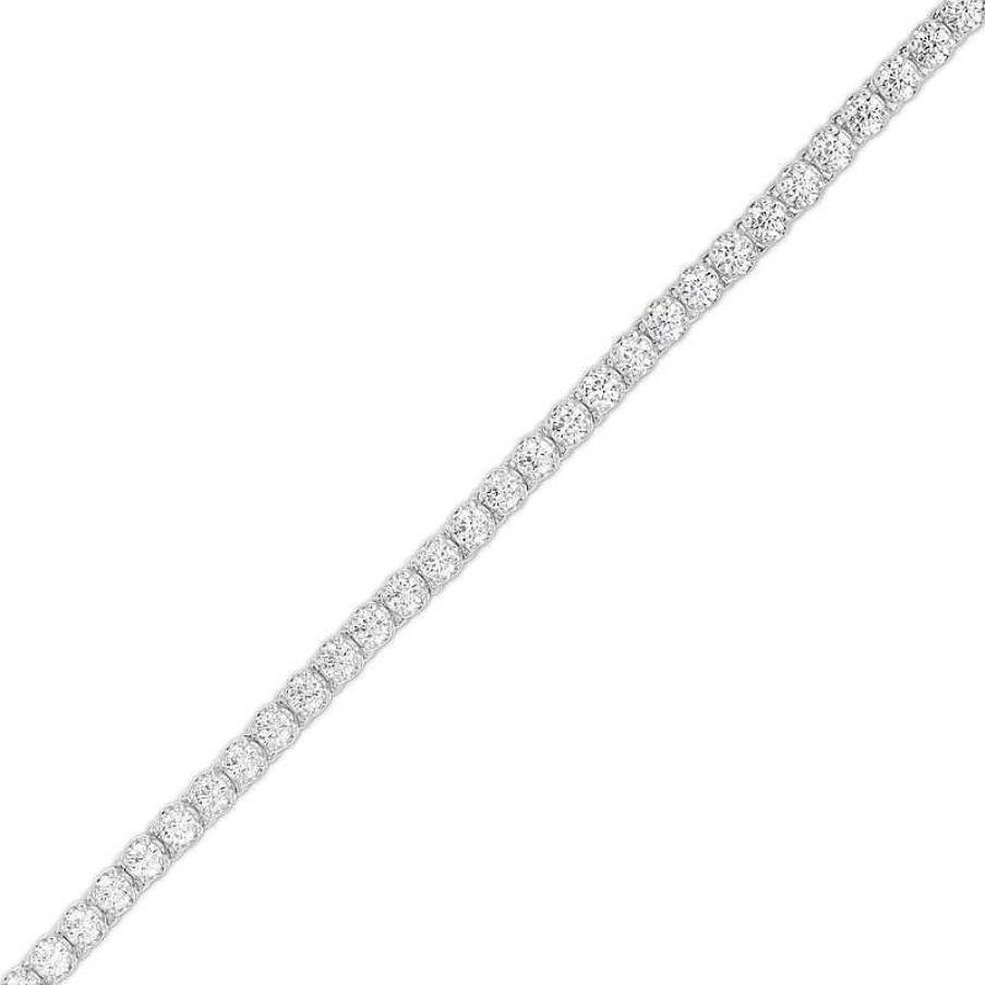 Zales Men'S 7 Ct. T.W. Certified Lab-Created Diamond Tennis Bracelet In 14K White Gold - 8.47" Bracelets