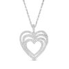 Zales 1/2 Ct. T.W. Diamond Triple Heart Swirl Pendant In Sterling Silver Necklaces