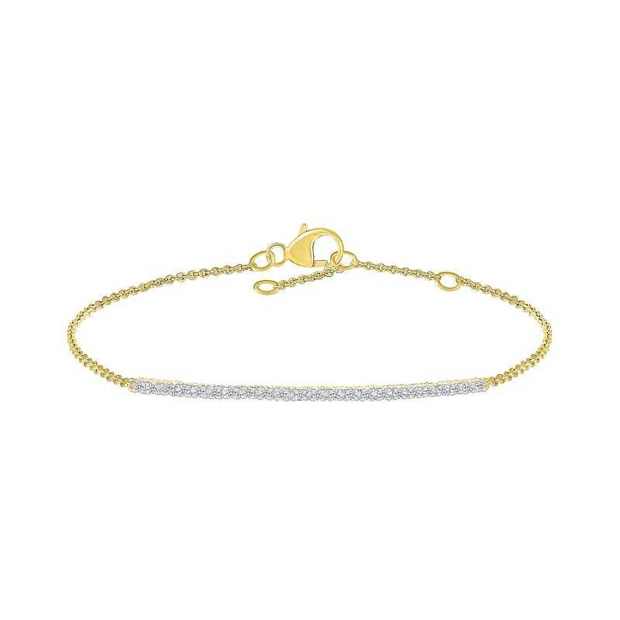 Zales 1/6 Ct. T.W. Diamond Line Bracelet In 10K Gold - 7.5" Bracelets