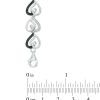 Zales 1/10 Ct. T.W. Enhanced Black And White Diamond Curlique Heart Link Bracelet In Sterling Silver - 7.5" Bracelets