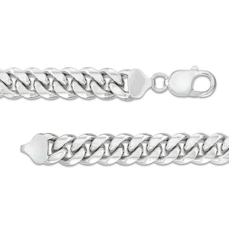 Zales 11.0Mm Diamond-Cut Cuban Curb Chain Necklace In Solid Sterling Silver - 24" Necklaces