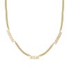 Zales Name Plate Station Necklace In Sterling Silver With 14K Gold Plate (3 Lines) Necklaces