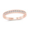 Zales 1/4 Ct. T.W. Diamond Comfort-Fit Thirteen Stone Wedding Band In 14K Rose Gold (I/I2) Rings