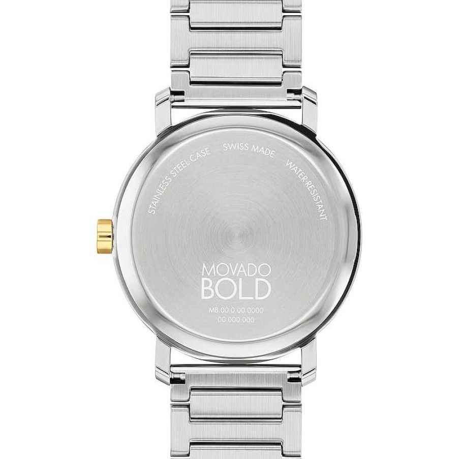 Movado Men'S Movado Bold® Evolution Two-Tone Ip Watch With Textured Tonal Silver-Tone Dial (Model: 3601087) Watches