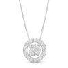 Zales 1 Ct. T.W. Multi-Diamond With Halo Pendant In 10K White Gold Necklaces