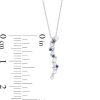 Zales Journey Cultured Freshwater Pearl, Blue And White Lab-Created Sapphire Curved Drop Pendant In Sterling Silver Necklaces