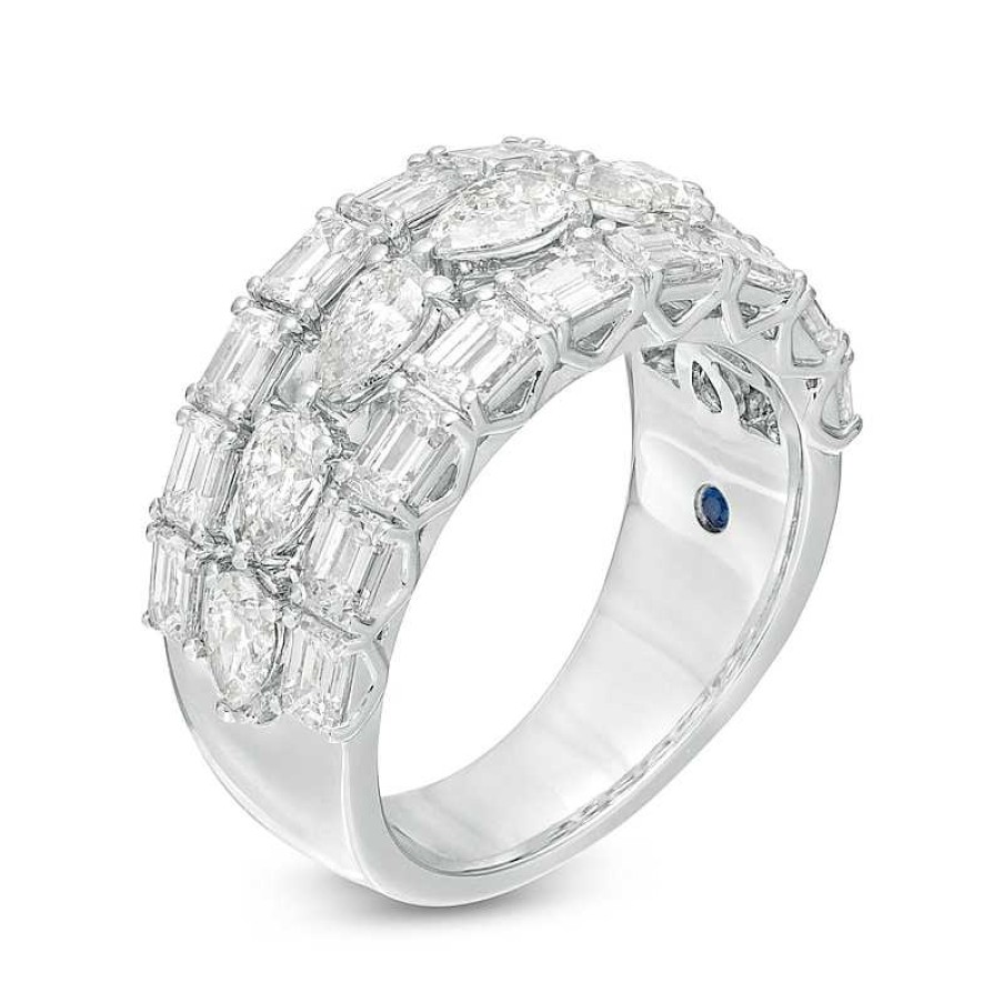 Zales Vera Wang Love Collection 2-7/8 Ct. T.W. Certified Diamond Three Row Band In 14K White Gold (I/Si2) Rings