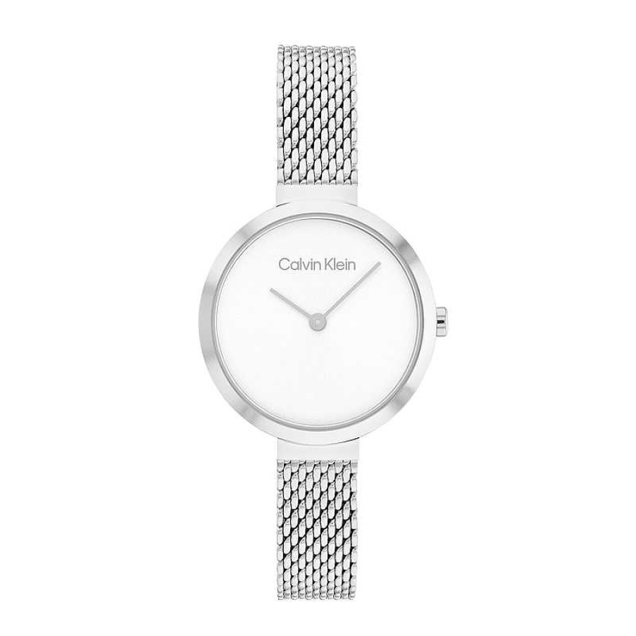 Calvin Klein Ladies' Calvin Klein Mesh Watch With White Dial (Model: 5200082) Watches