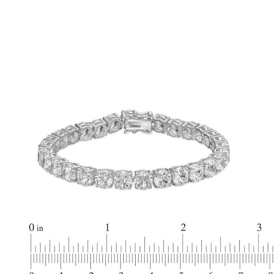 Zales 6.0Mm White Lab-Created Sapphire Tennis Bracelet In Sterling Silver - 7.25" Bracelets