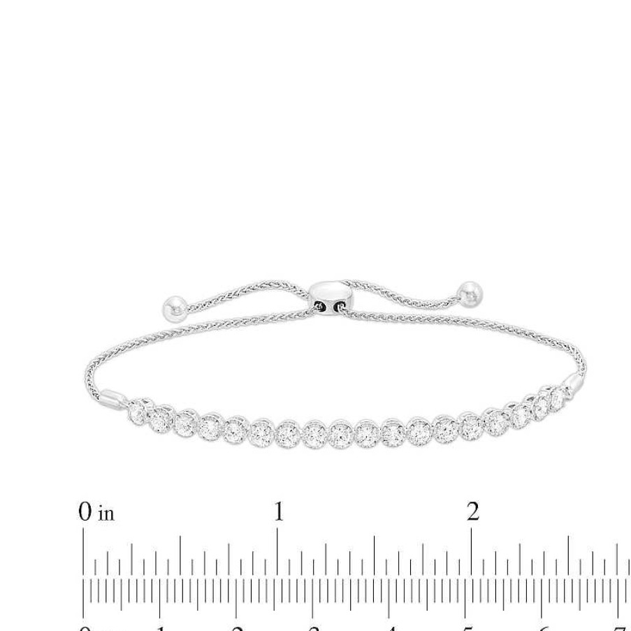 Zales 1-1/2 Ct. T.W. Certified Lab-Created Diamond Bolo Bracelet In 14K White Gold (F/Si2) - 9.5" Bracelets