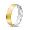 Zales Men'S 6.0Mm Brushed Satin Band In 14K Two-Tone Gold Rings