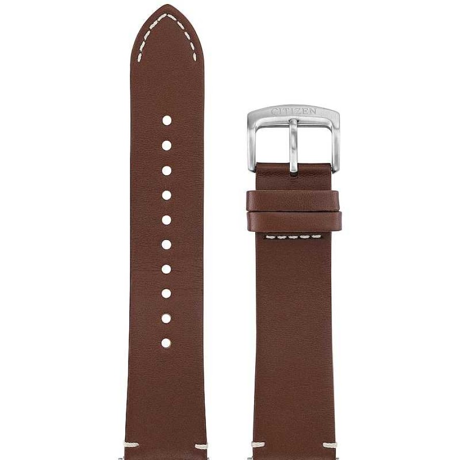 Citizen Citizen Cz Smart Interchangeable 22.0Mm Brown Leather Strap Replacement Band Watch Attachment (Model: 59-0032H-01) Watches