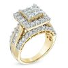 Zales 3 Ct. T.W. Quad Princess-Cut Diamond Frame Ring In 14K Gold Rings