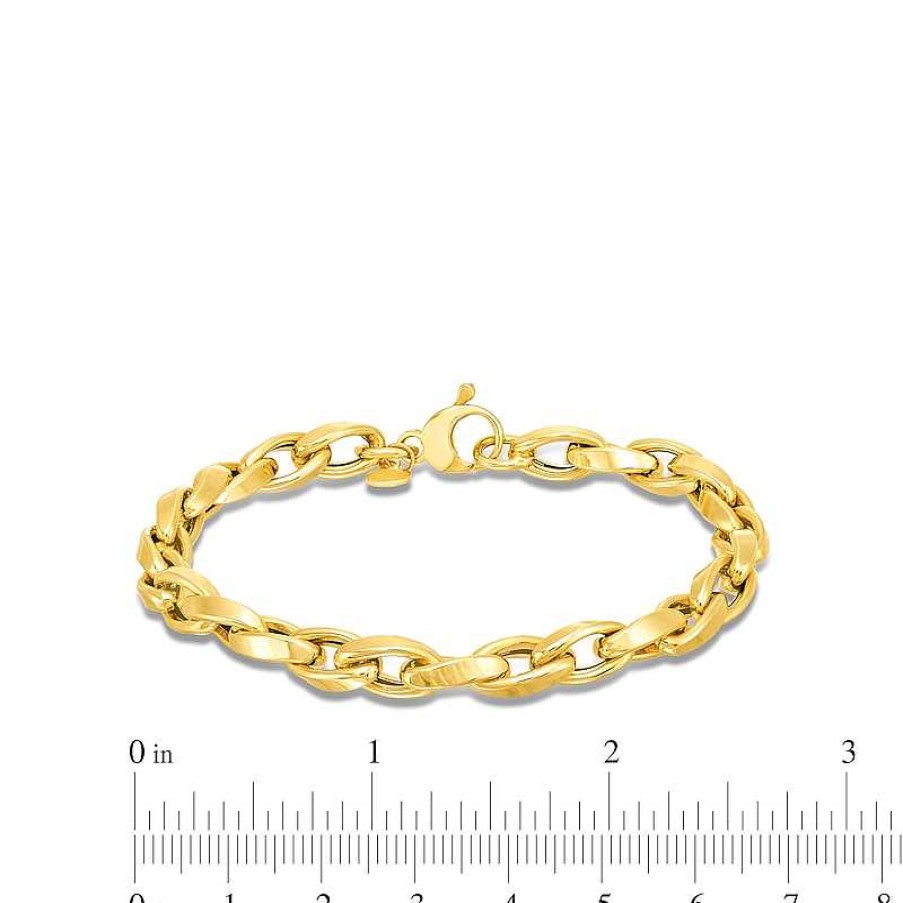 Zales 6.0Mm Oval Link Chain Bracelet In Hollow 14K Gold - 7.5" Bracelets