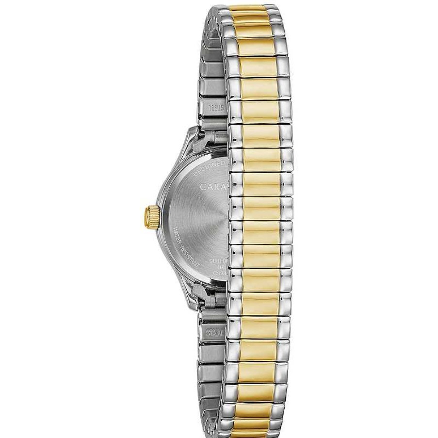 CARAVELLE Ladies' Caravelle By Bulova Two-Tone Expansion Watch With Black Dial (Model: 45L185) Watches