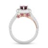 Zales Enchanted Disney Mulan 6.0Mm Rhodolite Garnet And 1/3 Ct. T.W. Diamond Flower Frame Engagement Ring In 14K White Gold Rings