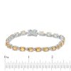 Zales Sideways Oval Citrine Tennis Bracelet In Sterling Silver - 7.25" Bracelets